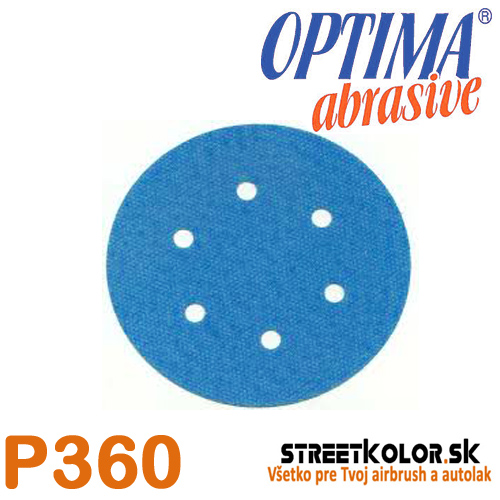 Brúsny papier pre excentrickú brúsku, P360, Priemer: 150mm, 6 dier, 100 kusov