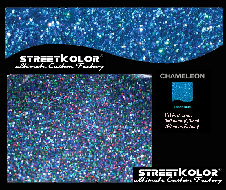 KolorPearl Chameleon - Blue, blue chameleon metallic flakes, 50 grams, 400 micron = 0.4 mm