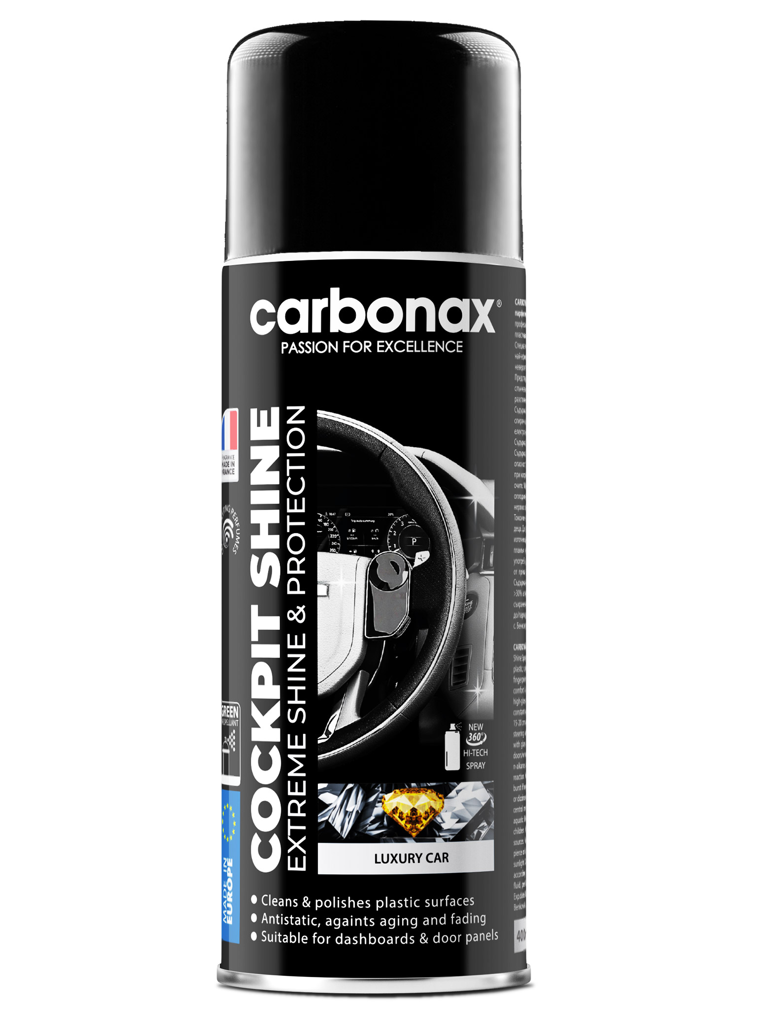 !!! AKCIA !!! CARBONAX® Cockpit Shine - Luxury /silicone formula/, objem: 400ml