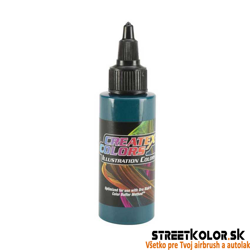 Ilustračná Nepriehľadná zelená airbrush farba CreateX 60 ml