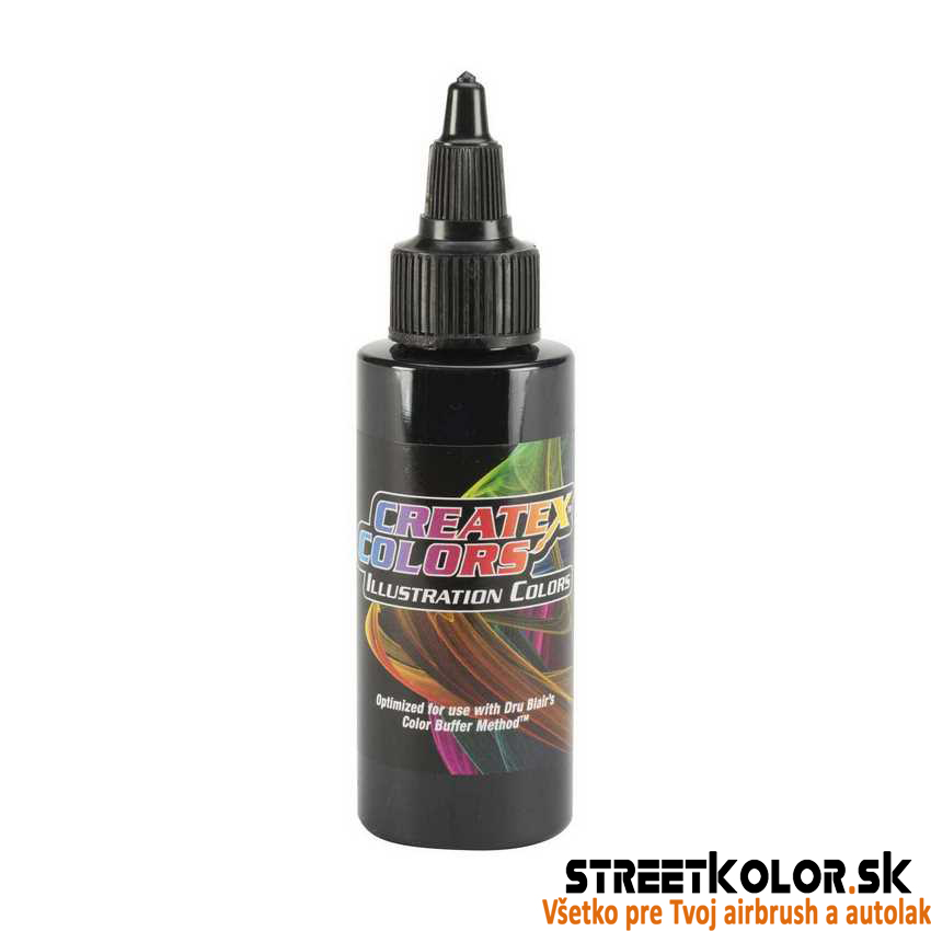 Ilustračná Nepriehľadná čierna airbrush farba CreateX 60 ml