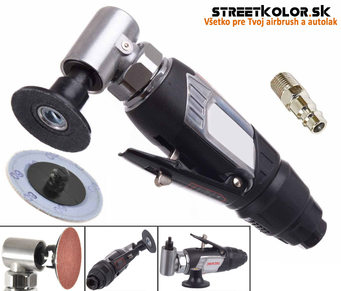Profesionálna pneumatická stopková brúska ROLOC SYSTÉM KolorTech AT-7037DM, 50mm, 4 rýchlosti, upínacia klieština: 6mm, 115l/min. / 6,2bar