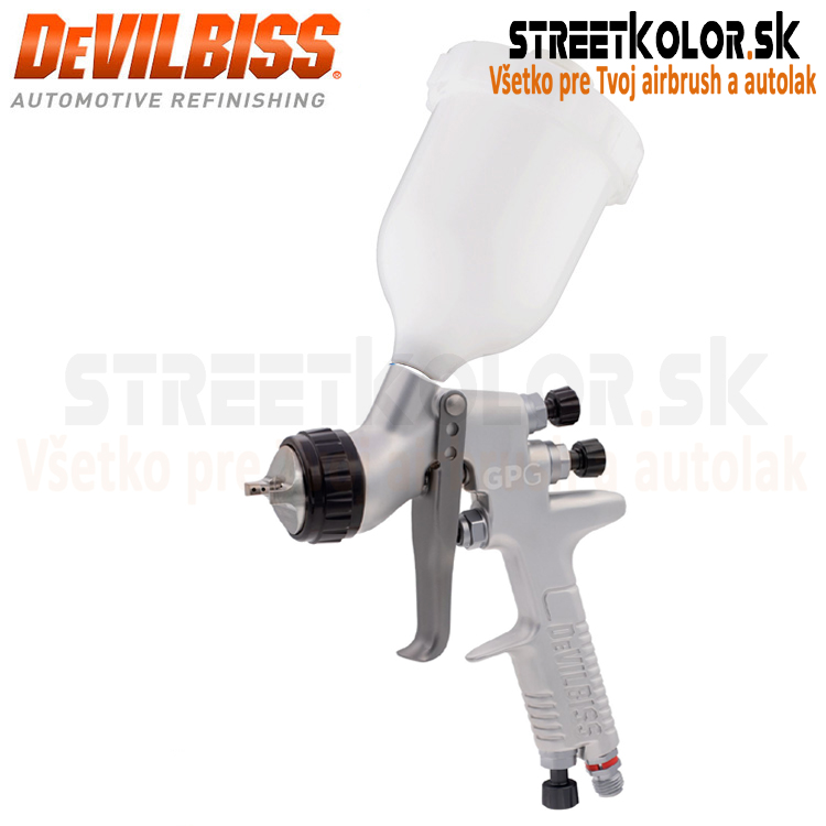 Striekacia pištoľ DeVilbiss GPG pre lak a metalízu, Novinka 2024, Nádržka 600ml