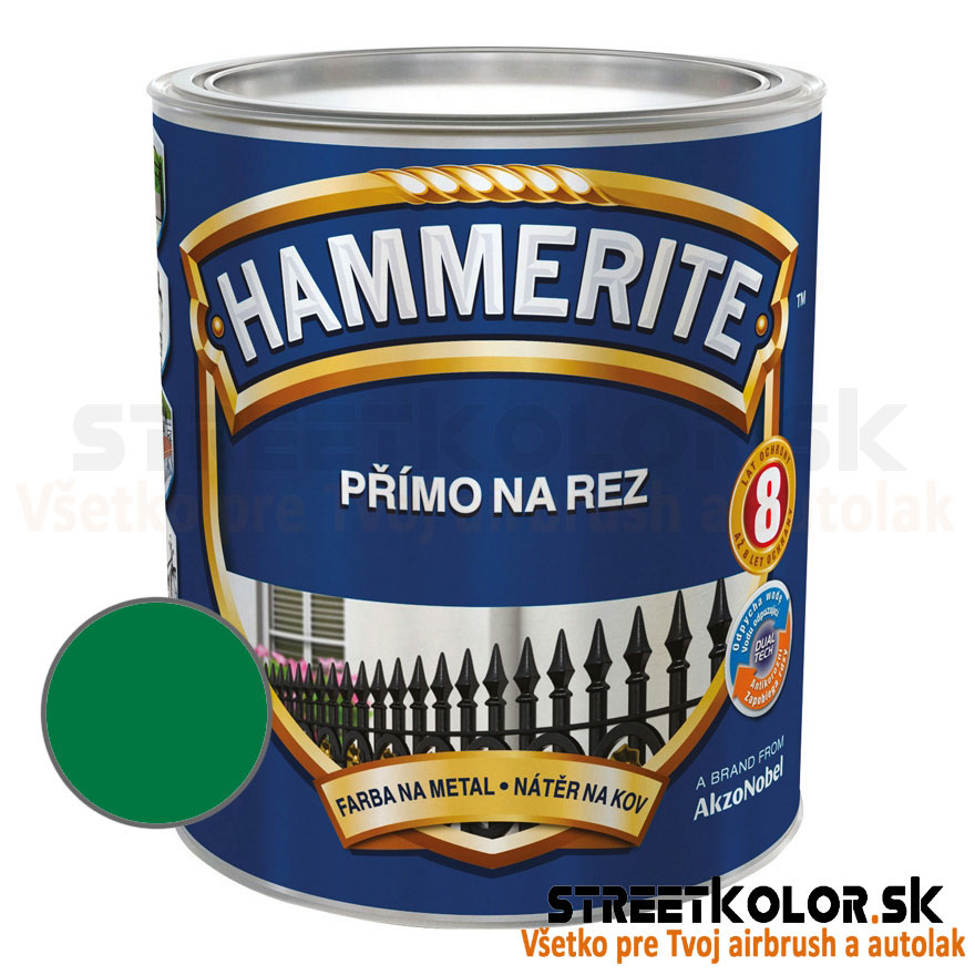 Hammerite Priamo na hrdzu, Zelený hladký, 700ml