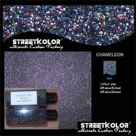 KolorPearl Chameleon - Black, black chameleon metal flakes, 50 grams, 200 microns (0.2mm)