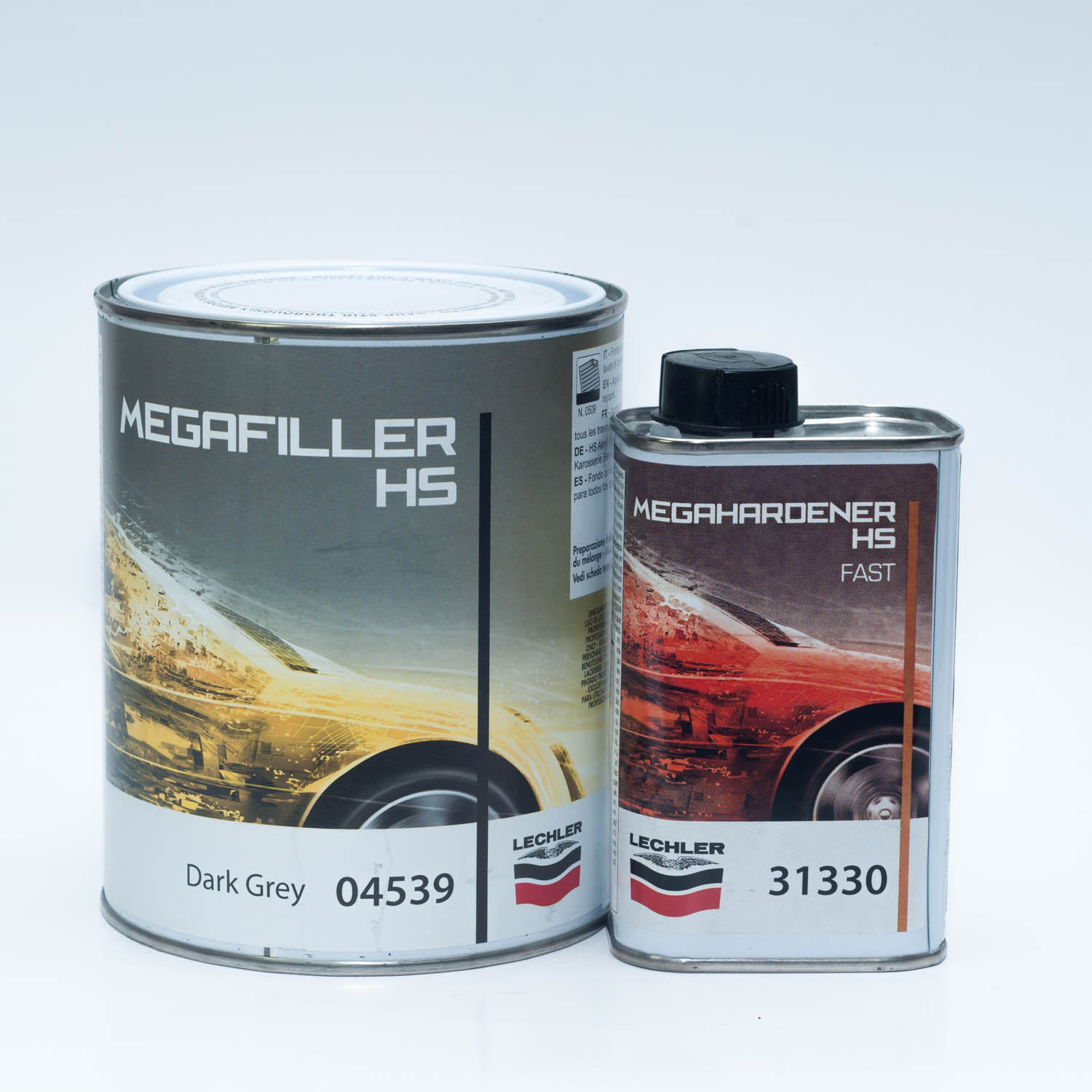 Plnič Tmavo sivý Lechler MEGAFILLER 04359, Plnič 1L  + 200 ml tužidla