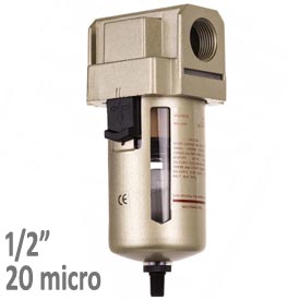 Filter vzduchu-odkaľovač AF4000-04D, Závit:1/2", autovypúšťací ventil, 20 mikro