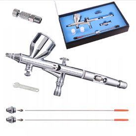 Airbrush pištoľ HSENG ® HS-80KT 0,2+0,3+ 0,5 mm ihla, tryska + Rýchlospojka