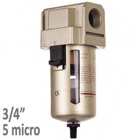 Filter vzduchu-odkaľovač AF4000-06D, Závit:3/4", autovypúšťací ventil, 5 mikro