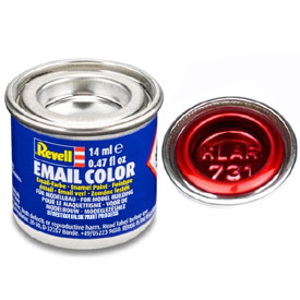 REVELL 731 Červená syntetická transparentná modelárska farba, 14ml