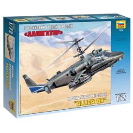 Zvezda Ruská útočná helikoptéra KAMOV KA-52 "Alligator" Model Set vrtuľníka 1:72, 123 dielov