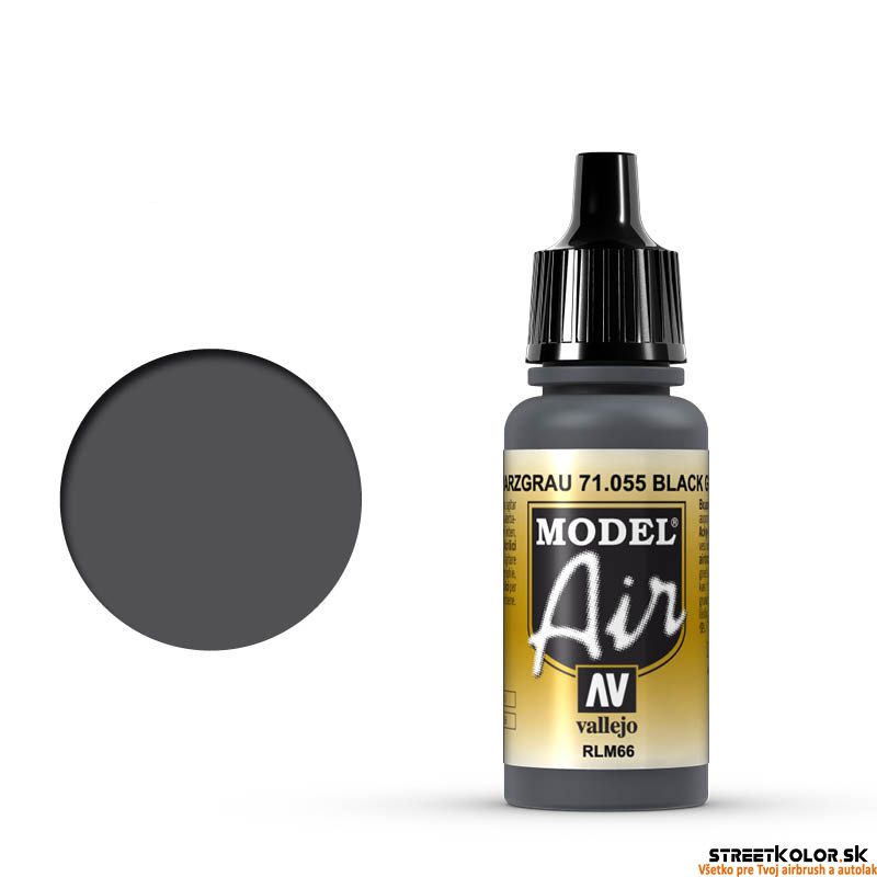Vallejo 71.055 čiernošedá airbrush farba 18 ml