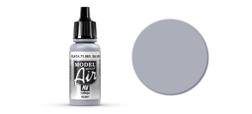 Vallejo 71.063 strieborná metalická airbrush farba 18 ml
