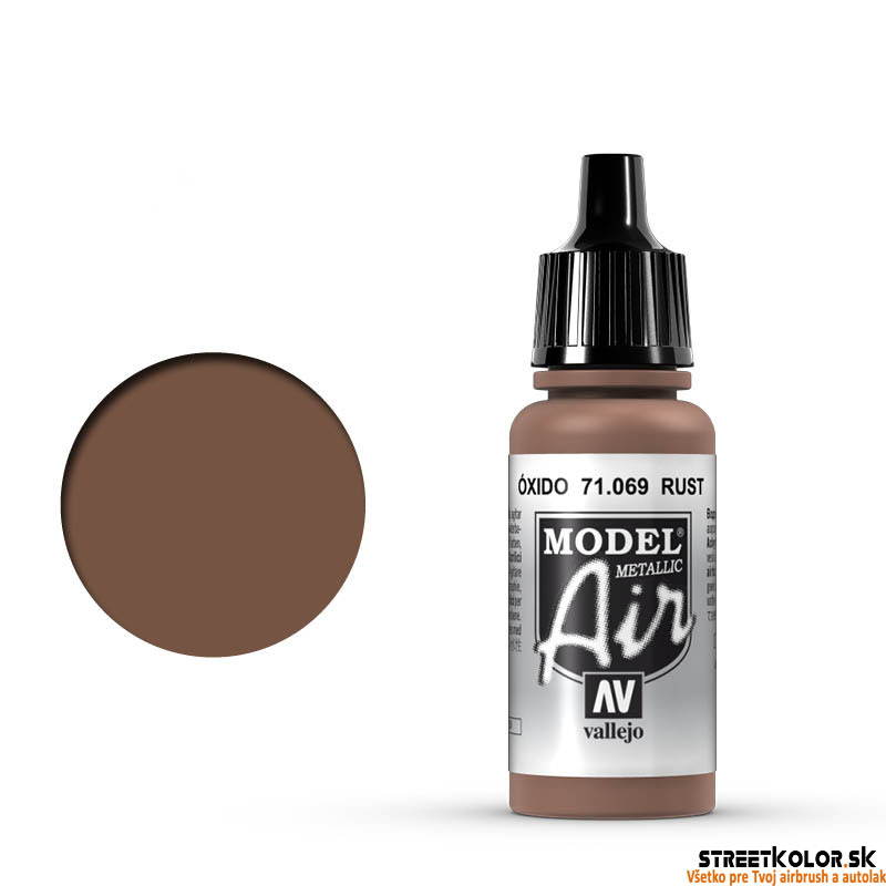 Vallejo 71.069 zoxidovaná, hrdzavá metalická airbrush farba 18 ml