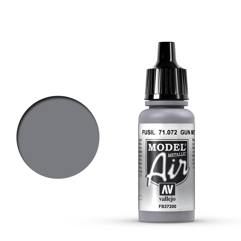 Vallejo 71.072 kovovosivá metalická airbrush farba 18 ml