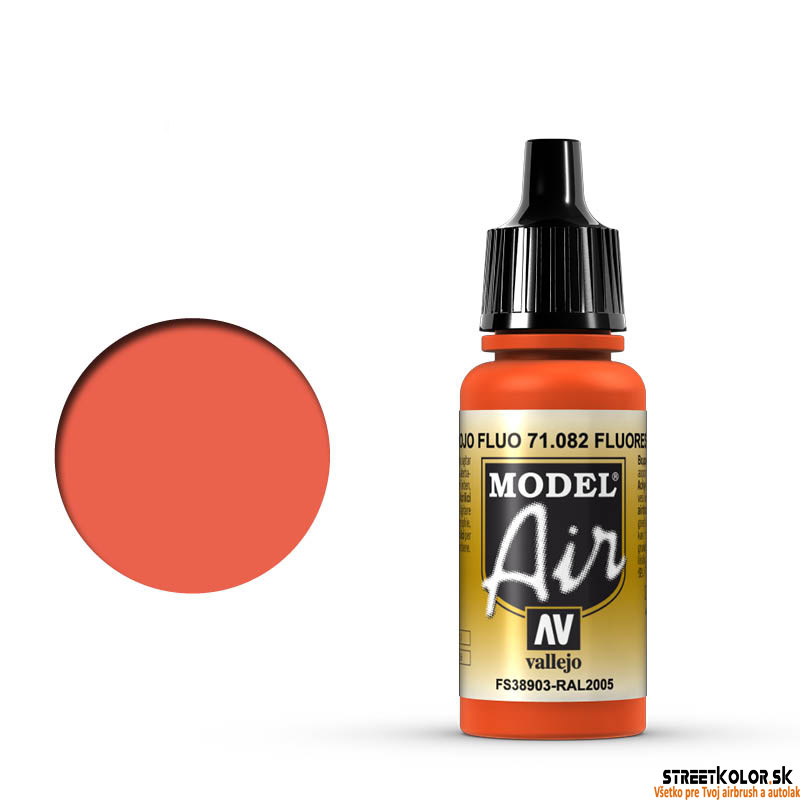 Vallejo 71.082 fluorescenčná červená airbrush farba 17 ml