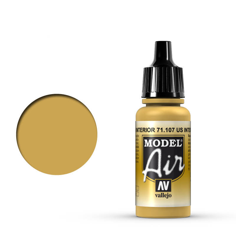 Vallejo 71.107 Americká interiérová žltá AirBrush farba 17 ml