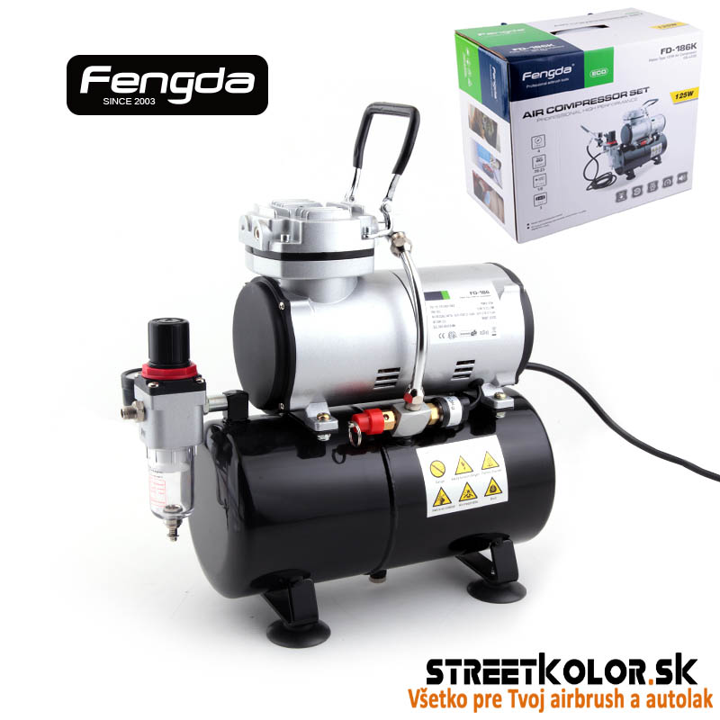 FENGDA FD-186 airbrush kompresor s 3l vzdušníkom