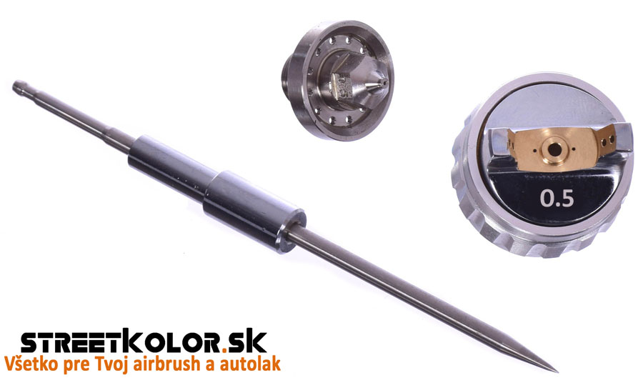 Sada: ihla, tryska, rozprašovač 0,5mm pre striekaciu pištoľ Auarita H-921