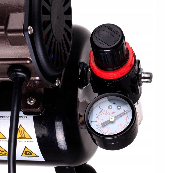 Bezolejový jednoválcový airbrush kompresor OCTAGON SUPERNOVA 8, iba 47dB
